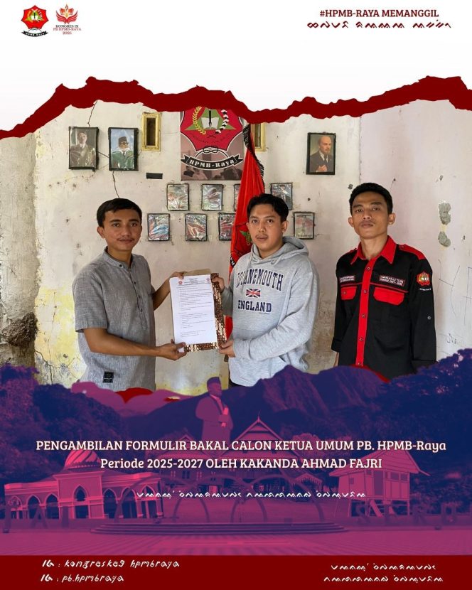 
					Ahmad Fajri Maju Calon Ketua PB HPMB-Raya, Tawarkan Konsistensi dan Penataan Organisasi di Kongres IX